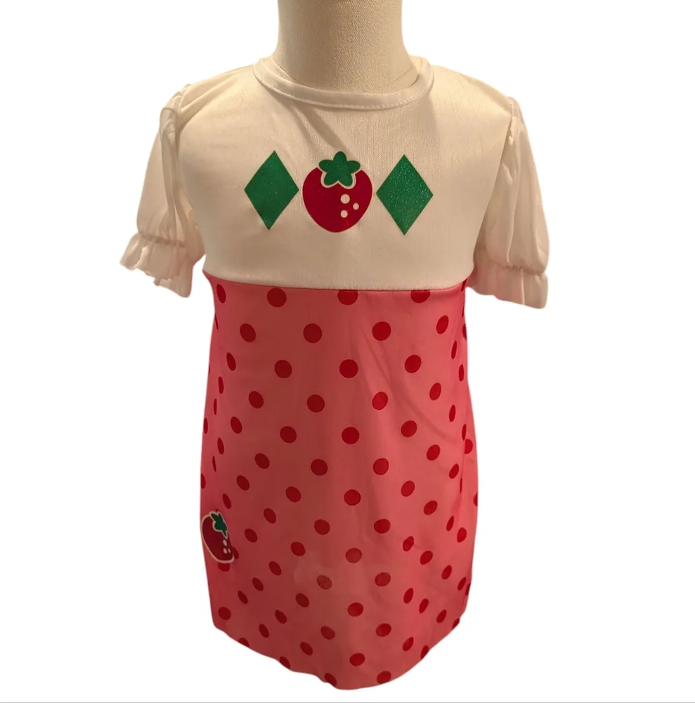 Strawberry Shortcake Vintage Y2K Halloween Costume Dress Toddler Size‎ 2/4